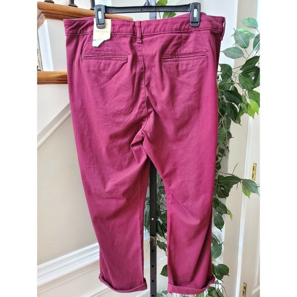 St Johns Bay Womens Red Slash Mid Rise Flat Front Girlfriend Chino Pants Size 18 - Picture 7 of 15
